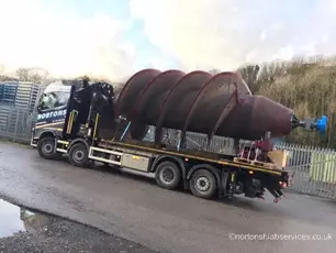2020 Portfolio Delivery of Water Turbine Archimedes Screw from New Mills to Bury