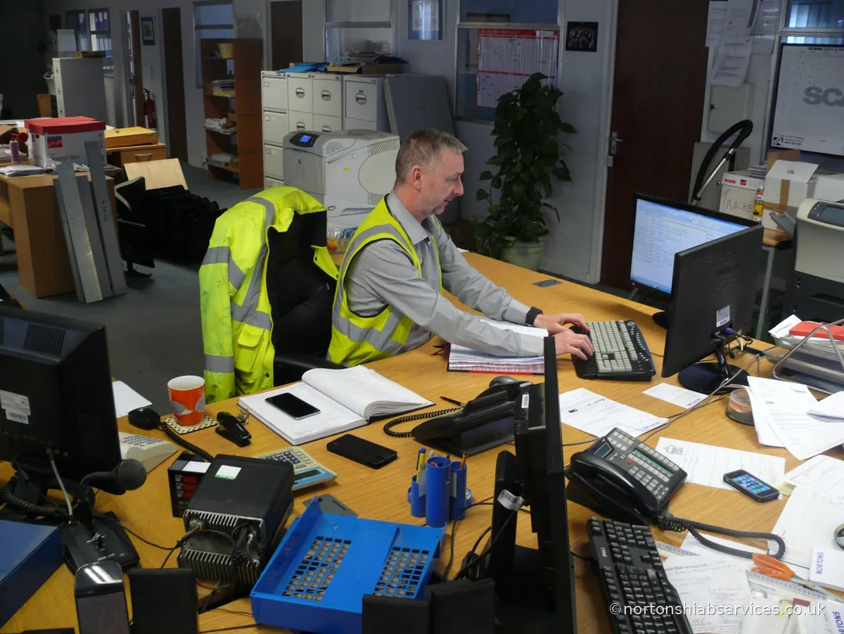 The Nortons Hiab Services office team at work in Manchester