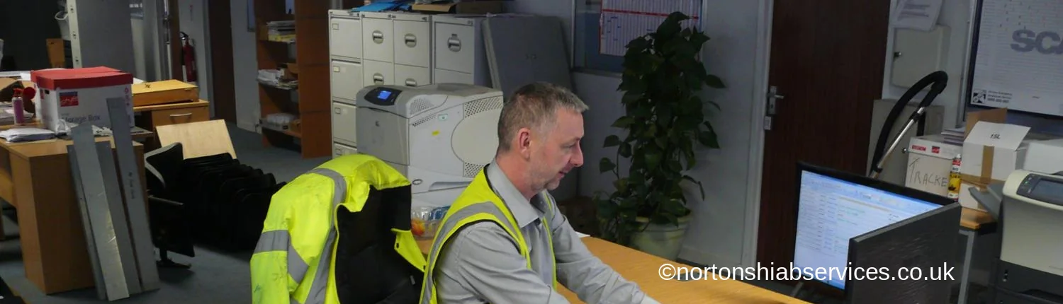 A Nortons traffic office desk in Manchester with the day's jobs on screen