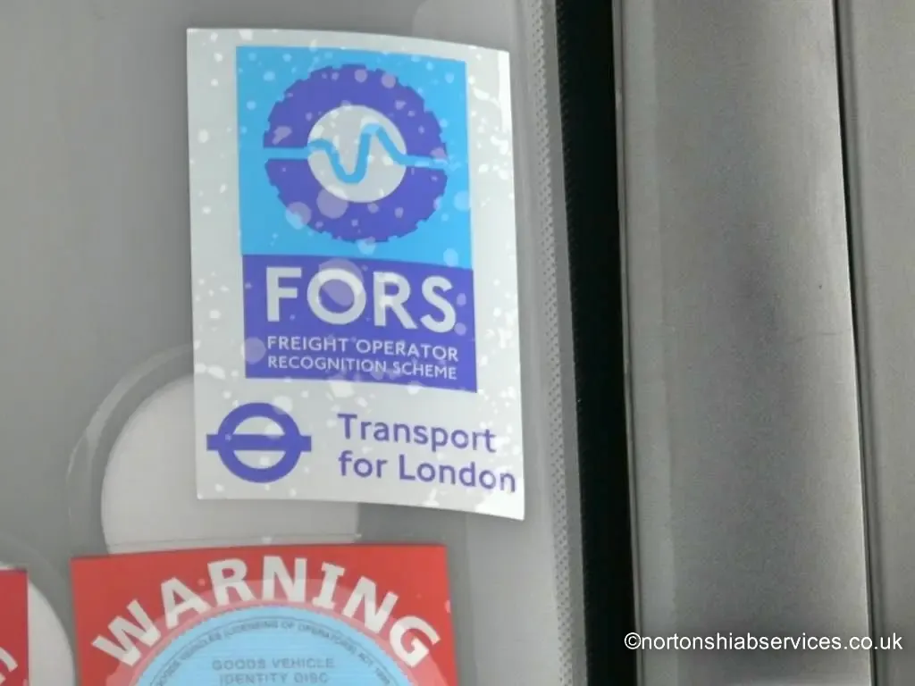FORS Bronze accreditation displayed on a Nortons Hiab Services vehicle