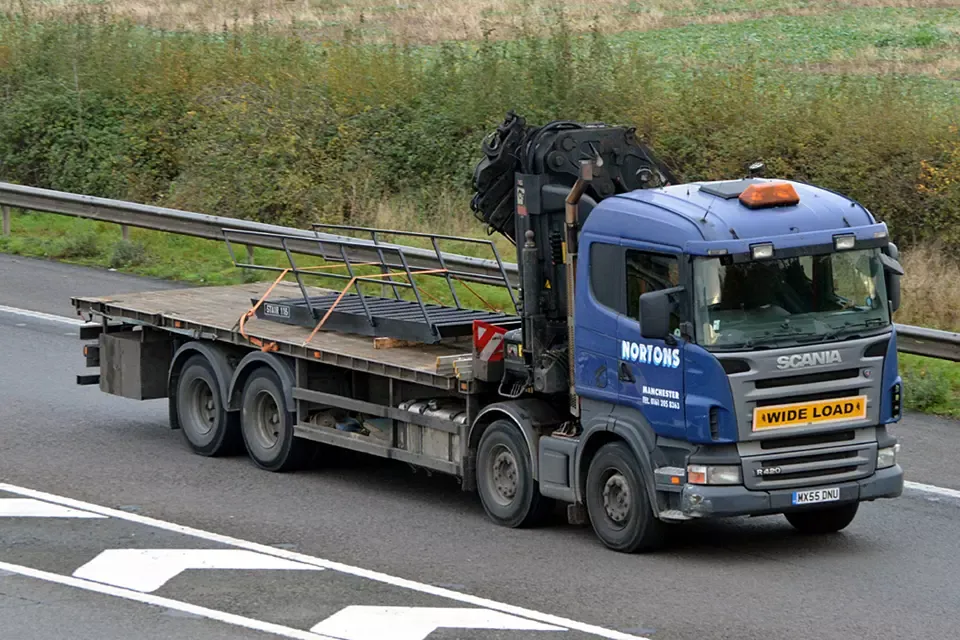Nortons hiab lorry at Strensham services on the M5 in Worcestershire