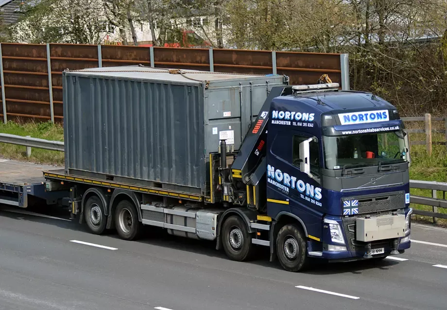 Nortons hiab lorry at Todhills services on the M6 near Carlisle