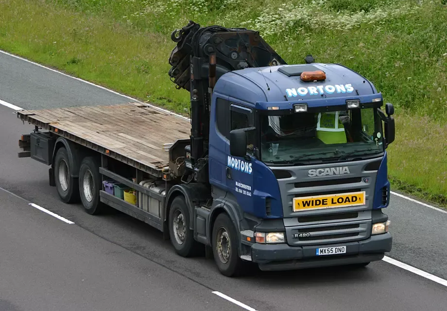 Nortons hiab lorry at Coatsgate on the M74 in southern Scotland