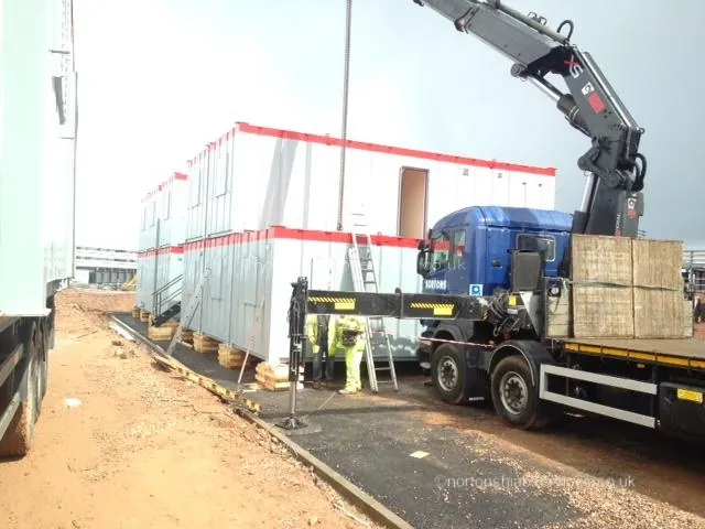 Site accommodation delivered and installed by Nortons on a Birmingham contract