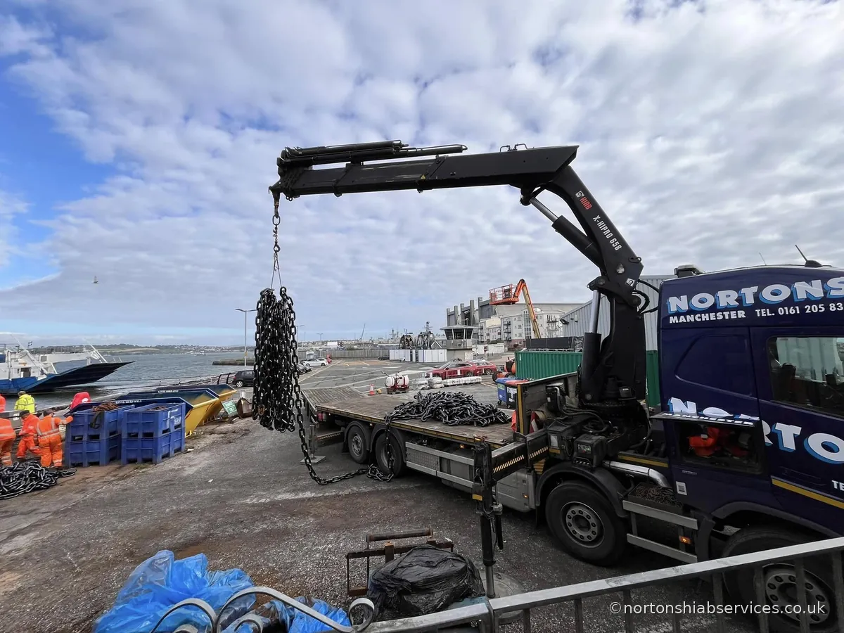 Nortons lorry loaded at a dockside collection