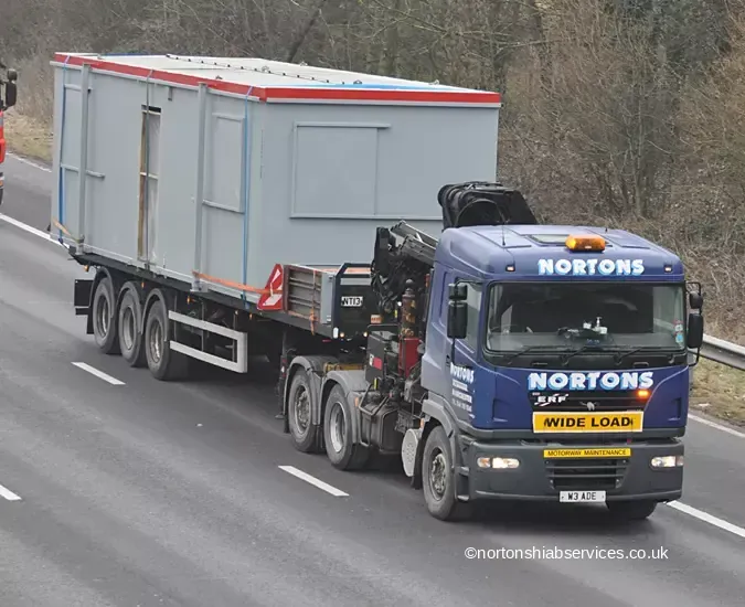 Nortons hiab lorry at Gailey on the M6 in Staffordshire