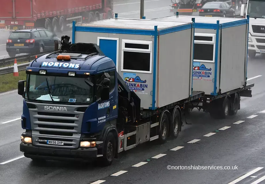 Nortons rigid hiab on the M62 in Yorkshire