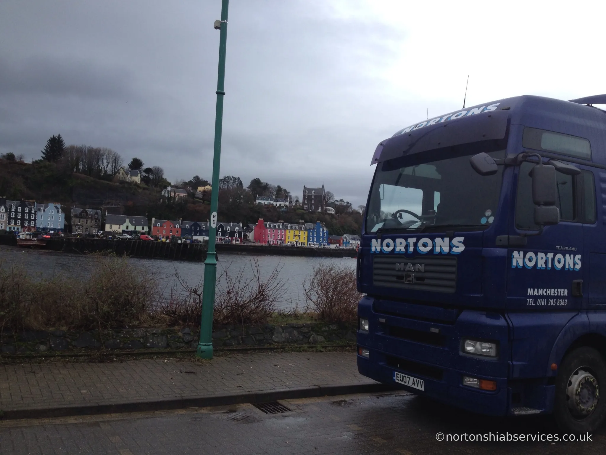 Nortons tractor unit on a long-distance run away from its Manchester base