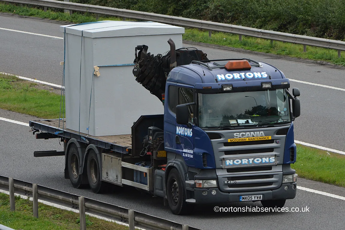 A Nortons hiab lorry on the M5 near Strensham