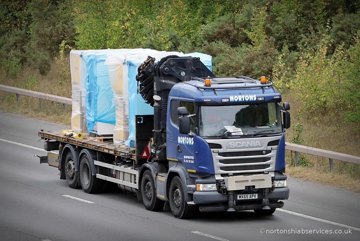 Nortons hiab lorry southbound on the M6 near junction 10A