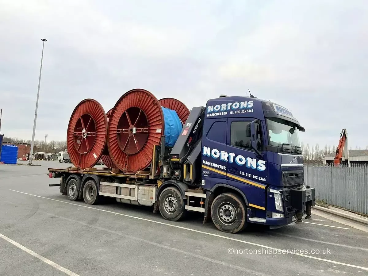 Nortons hiab lorry loaded on a North West haulage run