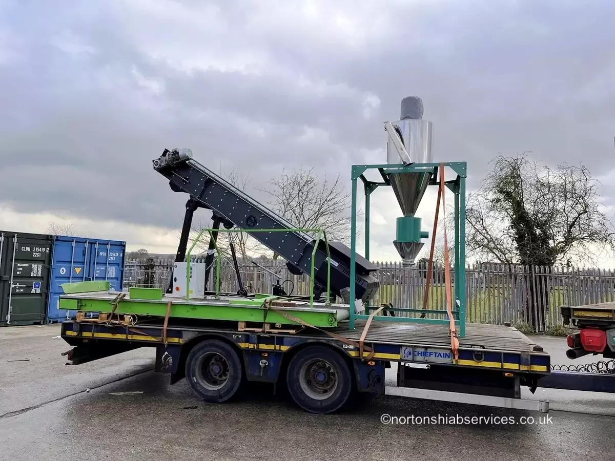 Nortons hiab lorry on a delivery at Ripon in North Yorkshire