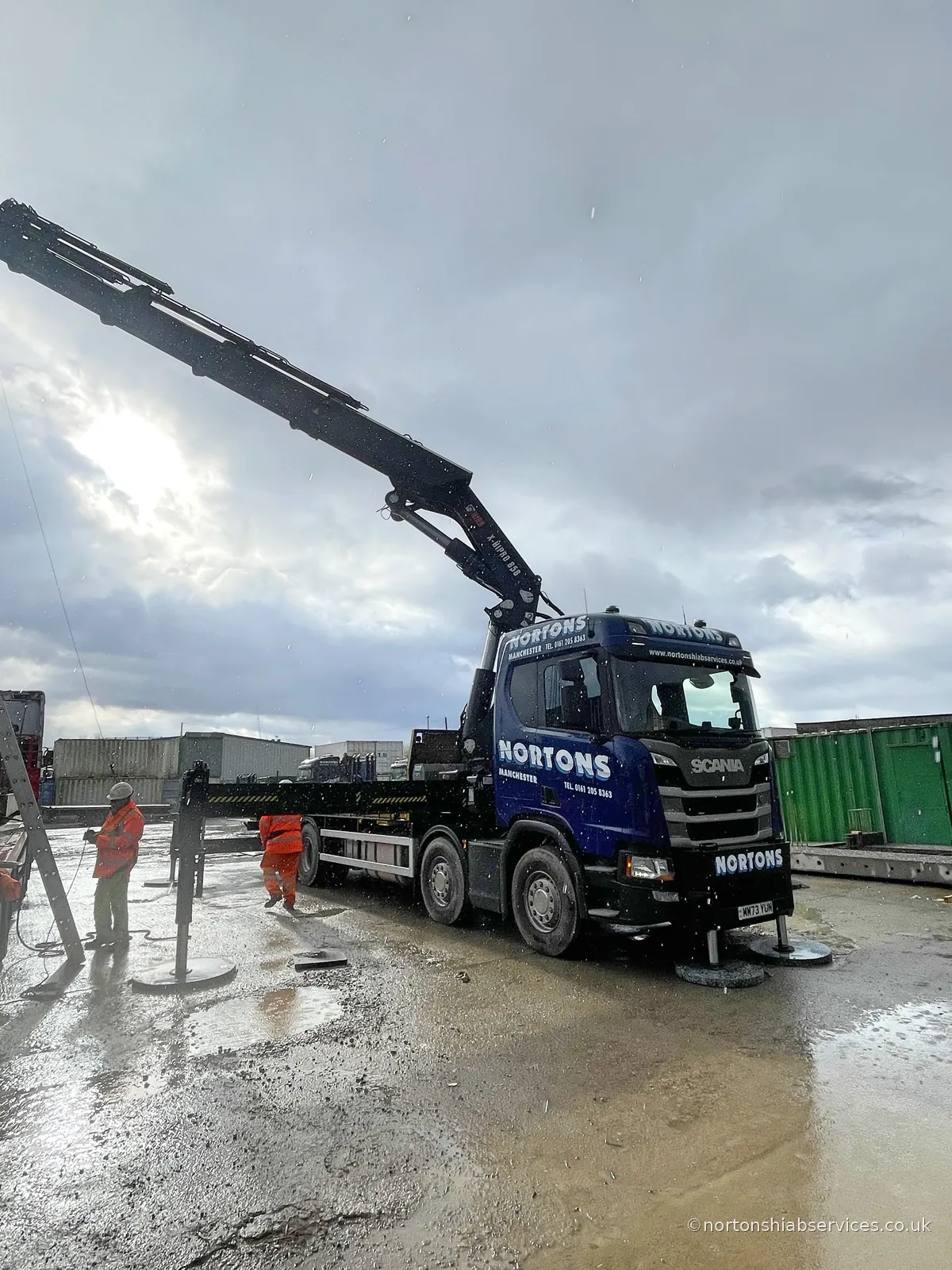 Precast concrete units stacked on a Nortons trailer