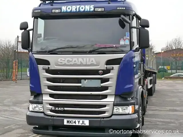 Nortons Volvo 622 hiab artic standing in the yard