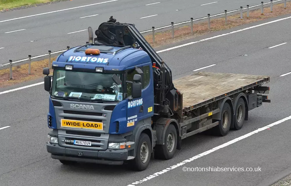 Nortons wide load on the M74 in southern Scotland