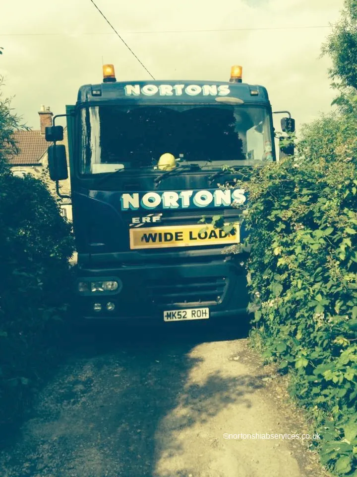 Wide load marker board fitted to the rear of a Nortons trailer