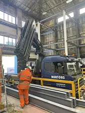 855 Hiab lifting steel beams