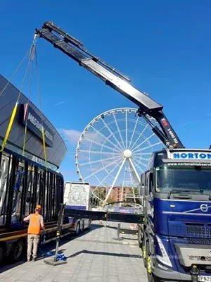 Our Rigid installing a large events marquee at M&S Arena Liverpool