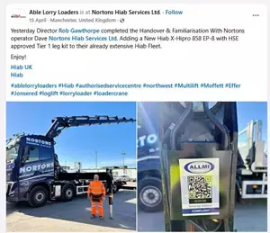Adding a New Hiab X-Hipro 858 EP-8 with HSE approved Tier 1 leg kit